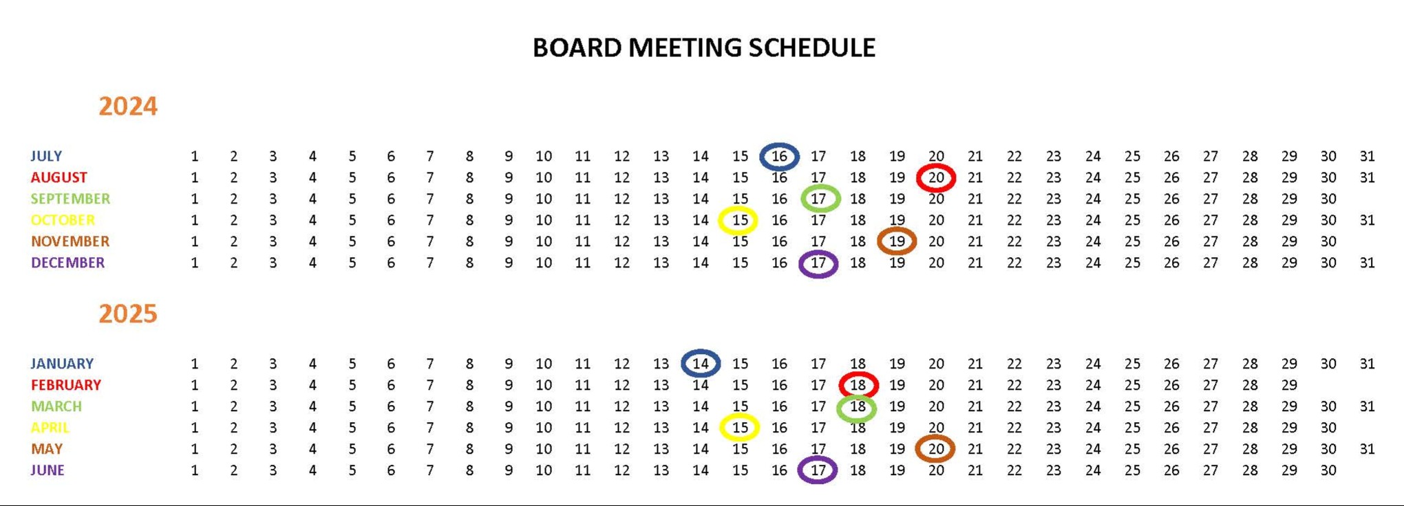 Meeting Calendar